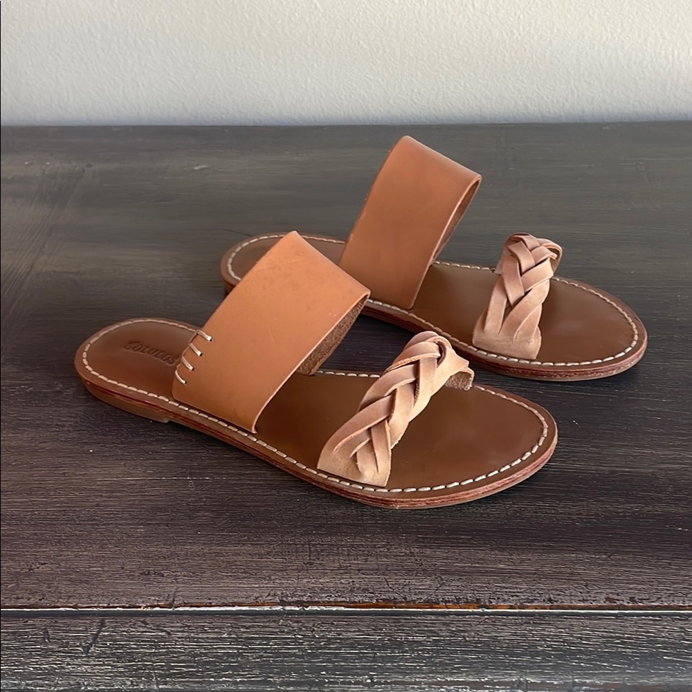 Soludos Tan Sandals with Braided Straps